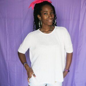 Forever 21 knit top roundneck white size small
